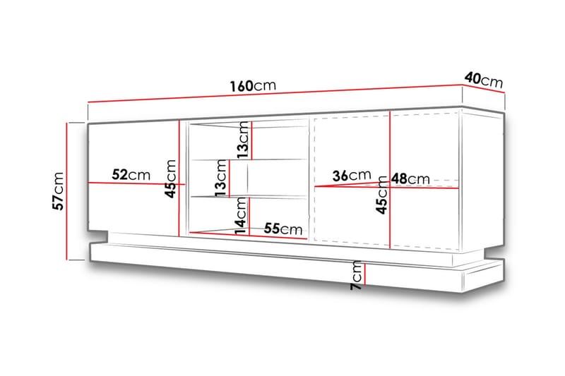 Qiu Tv-bänk 160 cm - Svart - TV bänk & mediabänk