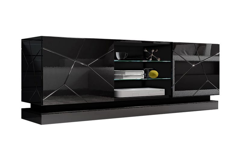 Qiu Tv-bänk 160 cm - Svart - Möbler - Tv möbel & mediamöbel - TV bänk & mediabänk
