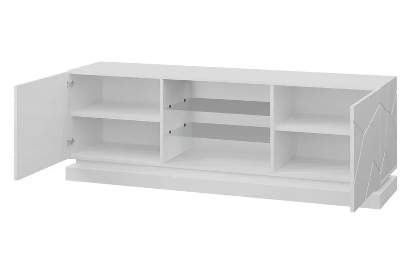 Qiu TV-bänk 40x160 cm LED-belysning - Vit/Högglans - Möbler - Tv möbel & mediamöbel - TV bänk & mediabänk