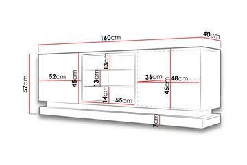 Qiu TV-bänk 40x160 cm - Vit/Högglans - Möbler - Tv möbel & mediamöbel - TV bänk & mediabänk