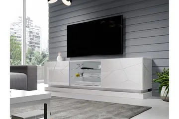 Qiu TV-bänk 40x200 cm - Vit/Högglans - Möbler - Tv möbel & mediamöbel - TV bänk & mediabänk