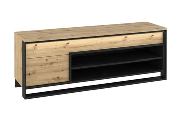 Quant Golvstående Tv Bänk 155 cm med Förvaring i Ljust Trä - Beige - Möbler - Tv möbel & mediamöbel - TV bänk & mediabänk