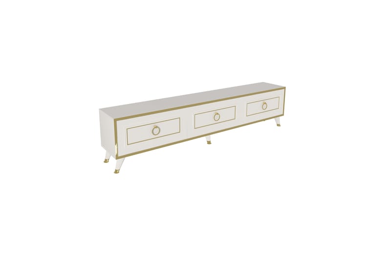 Rame Tv-bänk 180 cm - Guld/Vit - Möbler - Tv möbel & mediamöbel - TV bänk & mediabänk