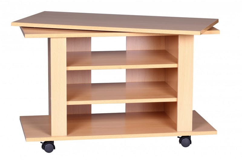 Reeti Golvstående TV Bänk 75 cm med Hjul och Förvaring i Ljust Trä - Beige - Möbler - Tv möbel & mediamöbel - TV bänk & mediabänk