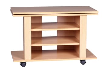 Reeti Golvstående TV Bänk 75 cm med Hjul och Förvaring i Ljust Trä - Beige - Möbler - Tv möbel & mediamöbel - TV bänk & mediabänk
