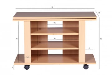 Reeti Golvstående TV Bänk 75 cm med Hjul och Förvaring i Ljust Trä - Beige - Möbler - Tv möbel & mediamöbel - TV bänk & mediabänk