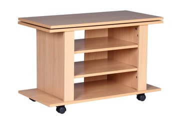 Reeti Golvstående TV Bänk 75 cm med Hjul och Förvaring i Ljust Trä - Beige - Möbler - Tv möbel & mediamöbel - TV bänk & mediabänk