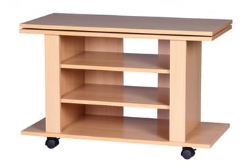 Reeti Golvstående TV Bänk 75 cm med Hjul och Förvaring i Ljust Trä - Beige - Möbler - Tv möbel & mediamöbel - TV bänk & mediabänk