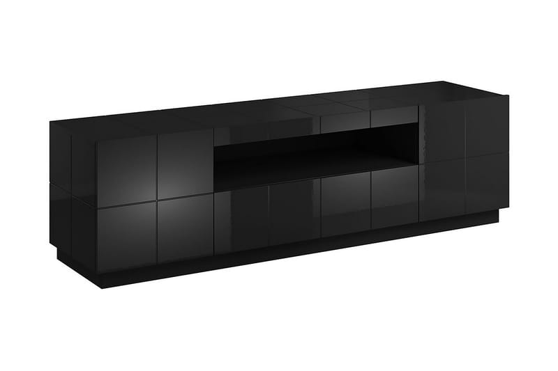 Reja TV-bänk 184 cm + LED - Svart Högglans/Vit LED - TV bänk & mediabänk