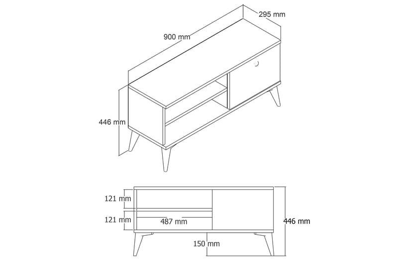 Reyne Tv-bänk 90 cm - Natur - TV bänk & mediabänk