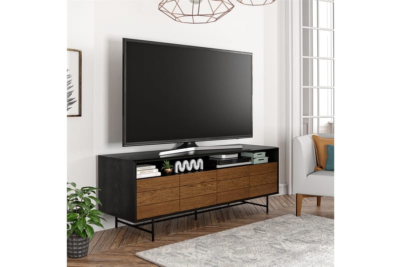 Reznor Tv-bänk 157,5x49,5 cm Svart/Brun - Dorel Home - TV bänk & mediabänk
