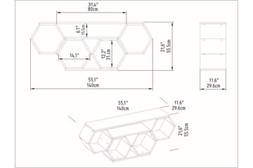 Rinorea Golvstående TV-bänk 140 cm med Förvaring i Målat Trä - Vit - Möbler - Tv möbel & mediamöbel - TV bänk & mediabänk