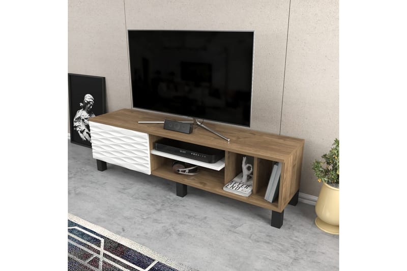 Rinorea Golvstående TV-bänk 140 cm med Förvaring i Mörkt Trä - Brun - Möbler - Tv möbel & mediamöbel - TV bänk & mediabänk
