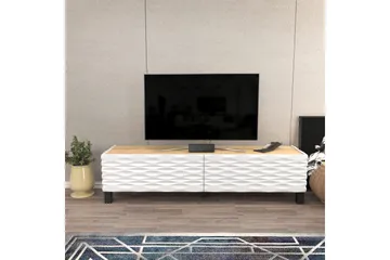 Rinorea Golvstående TV-bänk 149,2x38 cm med Förvaring i Ek - Vit - Möbler - Tv möbel & mediamöbel - TV bänk & mediabänk