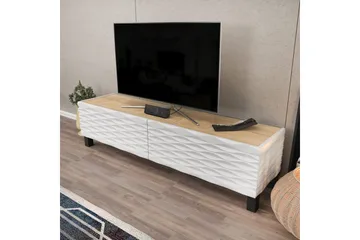 Rinorea Golvstående TV-bänk 149,2x38 cm med Förvaring i Ek - Vit - Möbler - Tv möbel & mediamöbel - TV bänk & mediabänk