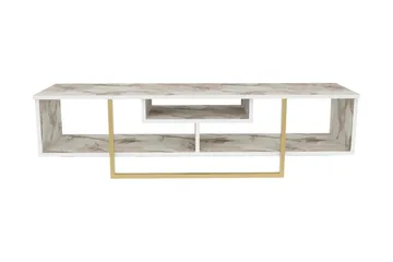 Rinorea Golvstående TV Bänk 150 cm i Trä med Metallunderrede och Förvaring - Vit - Möbler - Tv möbel & mediamöbel - TV bänk & mediabänk