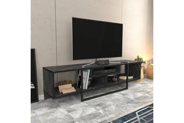 Rinorea Golvstående Tv Bänk 150 cm med Förvaring i Målat Trä - Svart - Möbler - Tv möbel & mediamöbel - TV bänk & mediabänk