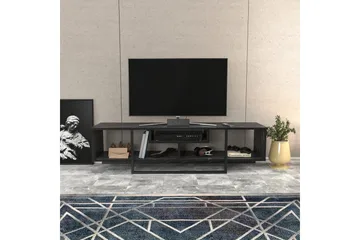 Rinorea Golvstående Tv Bänk 150 cm med Förvaring i Målat Trä - Svart - Möbler - Tv möbel & mediamöbel - TV bänk & mediabänk