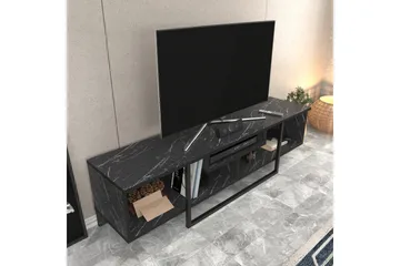 Rinorea Golvstående Tv Bänk 150 cm med Förvaring i Målat Trä - Svart - Möbler - Tv möbel & mediamöbel - TV bänk & mediabänk