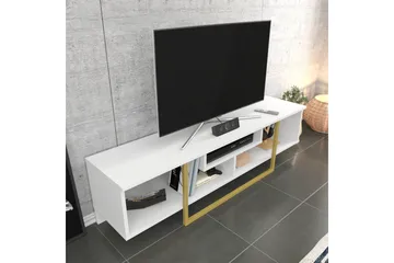 Rinorea Golvstående Tv Bänk 150 cm med Förvaring i Målat Trä - Vit - Möbler - Tv möbel & mediamöbel - TV bänk & mediabänk