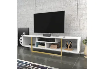 Rinorea Golvstående Tv Bänk 150 cm med Förvaring i Målat Trä - Vit - Möbler - Tv möbel & mediamöbel - TV bänk & mediabänk