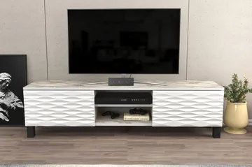 Rinorea Golvstående TV-bänk 150 cm med Förvaring i Trä - Vit - Möbler - Tv möbel & mediamöbel - TV bänk & mediabänk