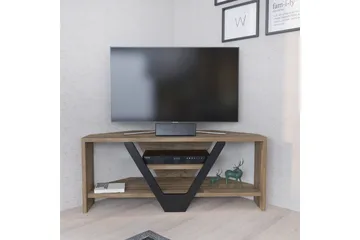 Rinorea Golvstående Tv Bänk 90 cm med Förvaring i Mörkt Trä - Brun - Möbler - Tv möbel & mediamöbel - TV bänk & mediabänk