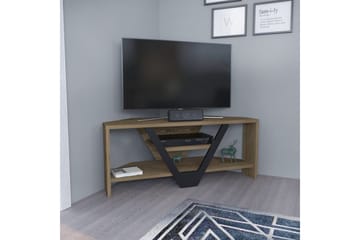 Rinorea Golvstående Tv Bänk 90 cm med Förvaring i Mörkt Trä - Ljusbrun - Möbler - Tv möbel & mediamöbel - TV bänk & mediabänk