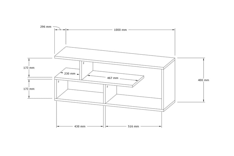 Rinorea Tv-bänk 100x40 cm - Vit - Möbler - Tv möbel & mediamöbel - TV bänk & mediabänk
