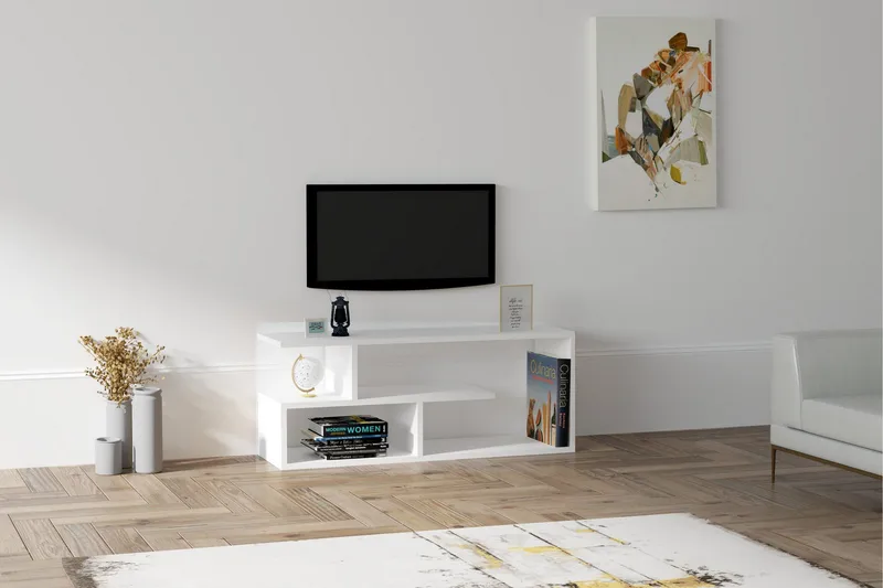 Rinorea Tv-bänk 100x40 cm - Vit - Möbler - Tv möbel & mediamöbel - TV bänk & mediabänk