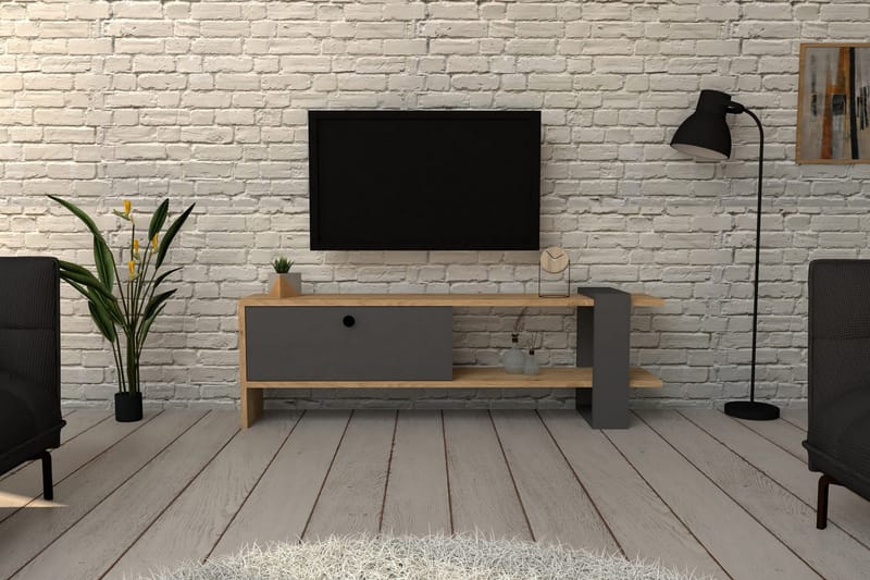 Rinorea Tv-bänk 120x36,8 cm - Antracit - TV bänk & mediabänk