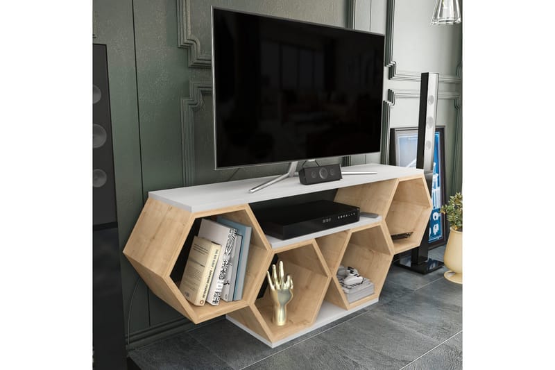 Rinorea Tv-bänk 140x55,5 cm - Vit - Möbler - Tv möbel & mediamöbel - TV bänk & mediabänk