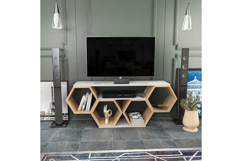 Rinorea Tv-bänk 140x55,5 cm - Vit - Möbler - Tv möbel & mediamöbel - TV bänk & mediabänk