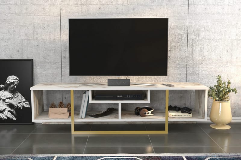 Rinorea Tv-bänk 150x40 cm - Guld - Möbler - Tv möbel & mediamöbel - TV bänk & mediabänk