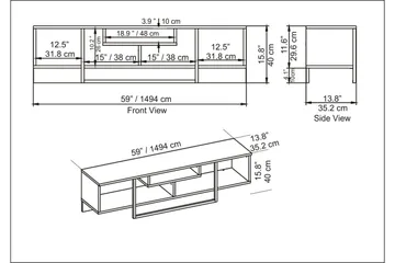 Rinorea Tv-bänk 150x40 cm - Vit - Möbler - Tv möbel & mediamöbel - TV bänk & mediabänk