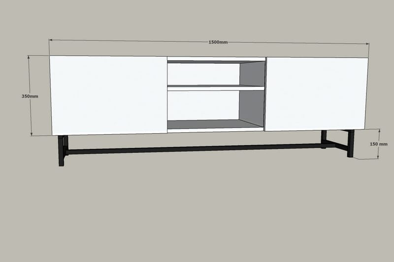 Rinorea Tv-bänk 150x50 cm - Blå - TV bänk & mediabänk