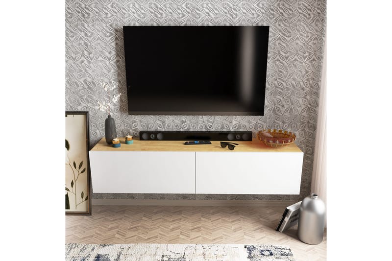 Rinorea Tv-bänk 159,7x34,1 cm - Vit - TV bänk & mediabänk