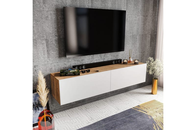 Rinorea Tv-bänk 159,7x34,1 cm - Vit - TV bänk & mediabänk