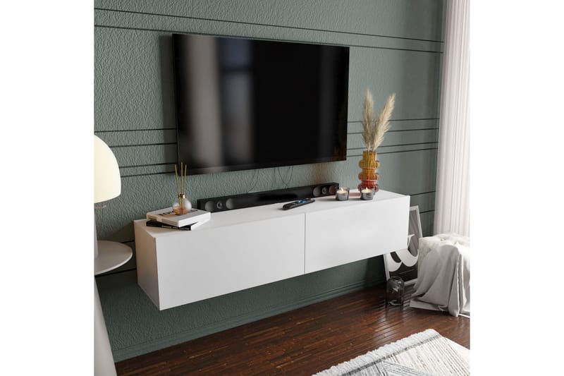 Rinorea Tv-bänk 159,7x34,1 cm - Vit - TV bänk & mediabänk