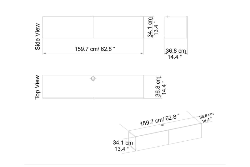 Rinorea Tv-bänk 159,7x34,1 cm - Vit - TV bänk & mediabänk