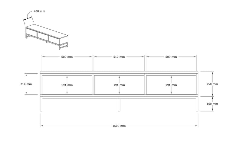 Rinorea Tv-bänk 160x40 cm - Blå - Möbler - Tv möbel & mediamöbel - TV bänk & mediabänk