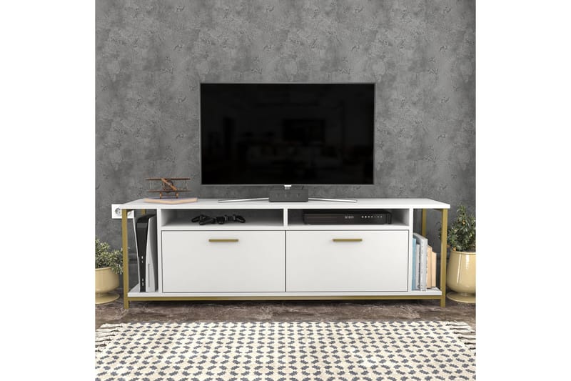 Rinorea Tv-bänk 160x50,8 cm - Vit - Möbler - Tv möbel & mediamöbel - TV bänk & mediabänk