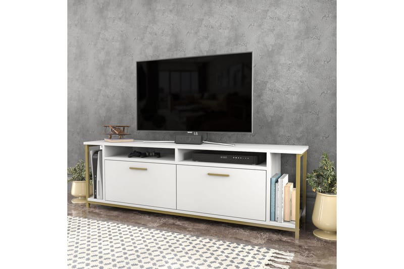 Rinorea Tv-bänk 160x50,8 cm - Vit - TV bänk & mediabänk