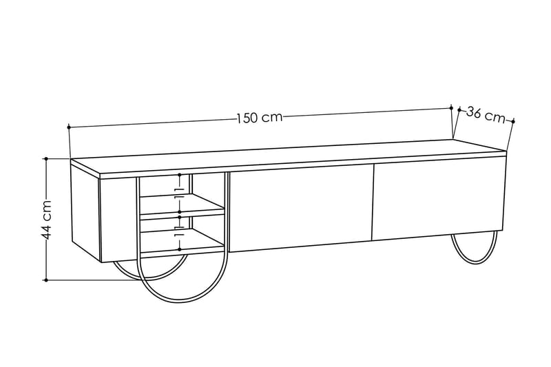 Riskalen TV-bänk 150 cm - Vit - Möbler - Tv möbel & mediamöbel - TV bänk & mediabänk