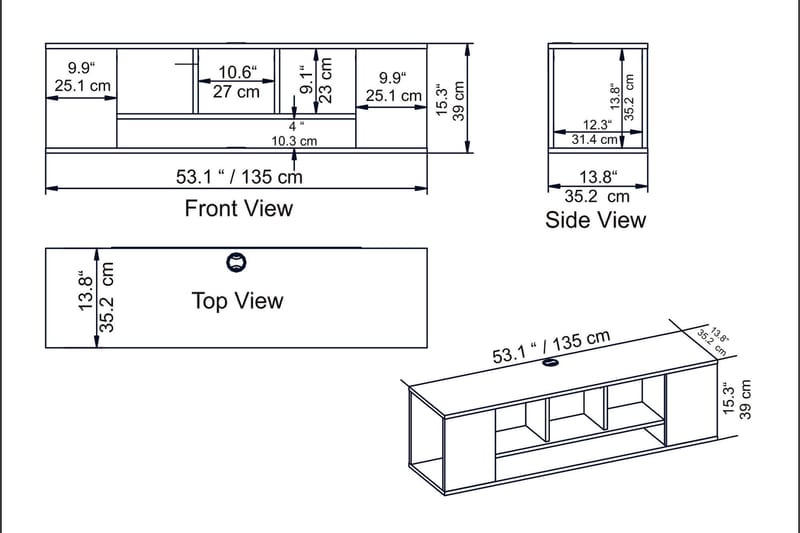 Risnabben TV-bänk 135 cm - Brun - TV bänk & mediabänk