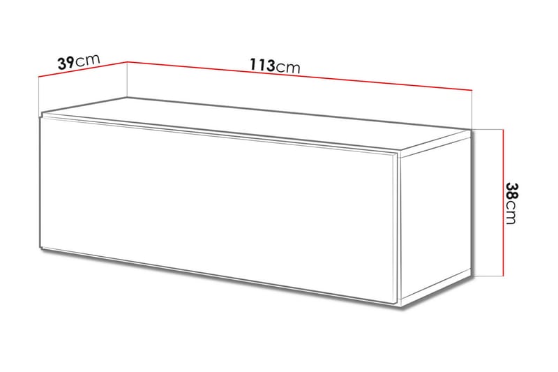 Roco TV-bänk 112,5x39x37,5 cm - Svart - TV bänk & mediabänk