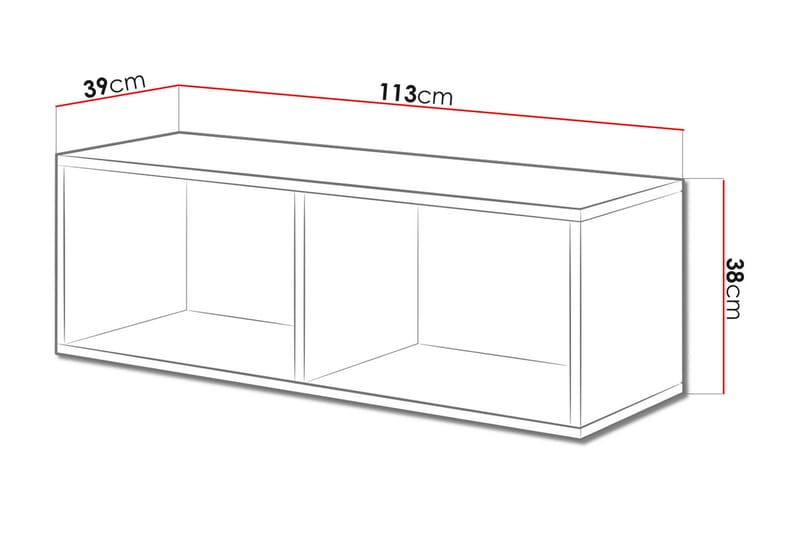 Roco TV-bänk 112,5x39x37,5 cm - Svart - TV bänk & mediabänk