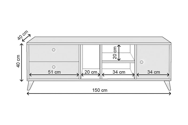 Ruelle Tv-bänk 150 cm - Natur - Möbler - Tv möbel & mediamöbel - TV bänk & mediabänk
