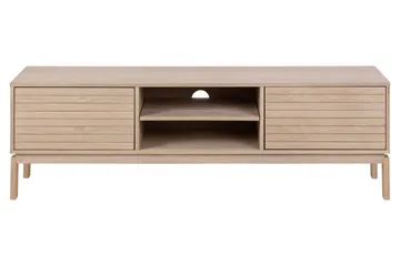 Sakie Golvstående Tv Bänk 160 cm med Förvaring i Ljust Trä - Ljusbeige - Möbler - Tv möbel & mediamöbel - TV bänk & mediabänk