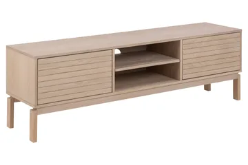 Sakie Golvstående Tv Bänk 160 cm med Förvaring i Ljust Trä - Ljusbeige - Möbler - Tv möbel & mediamöbel - TV bänk & mediabänk